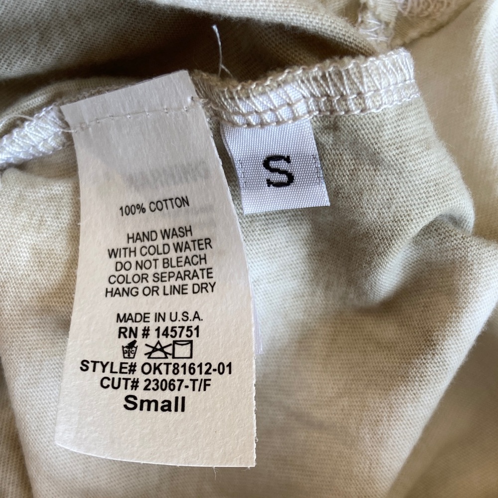 Peach Love‎ California NWOT 100% Cotton Olive Tie-Dye Tee Small Boho Oversized - Picture 9 of 13